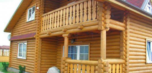 The house with log cabins is the best home